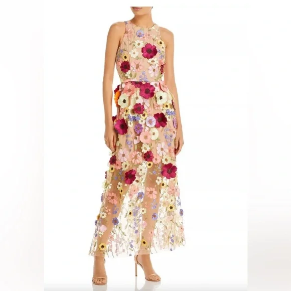 Milly | Dresses | Floral Appliqu Embroidered Dress | Poshmark